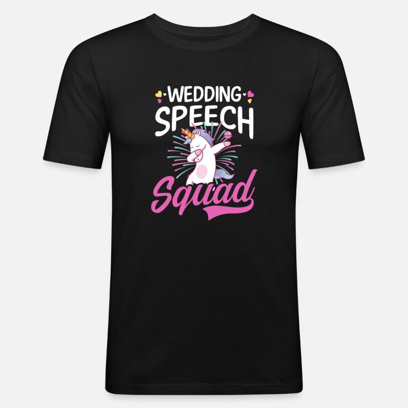 Redner Wedding Speech Squad - Männer Slim Fit T-Shirt - Schwarz