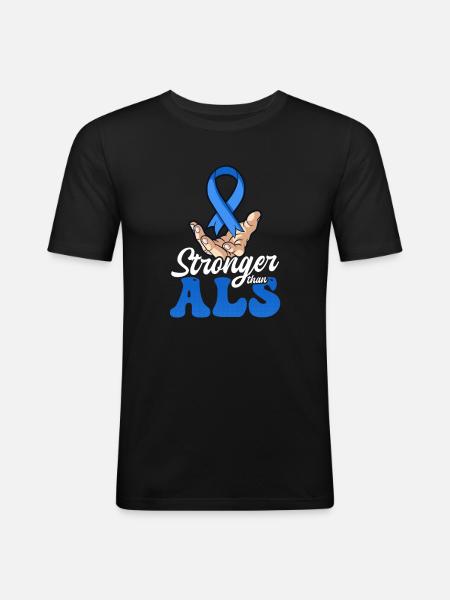 Als Awarenesss Stronger Than ALS - Men's Slim Fit T-Shirt - black
