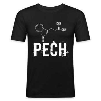 Paar Partnerlook Pech - Männer Slim Fit T-Shirt - Schwarz - Vorne - Nik (191cm)