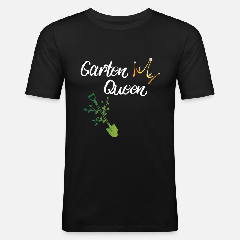 Damen Garten Queen - Männer Slim Fit T-Shirt - Schwarz
