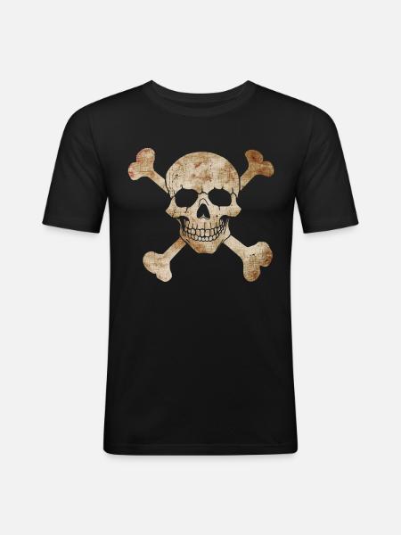 Drapeau pirate - T-shirt près du corps Homme - noir