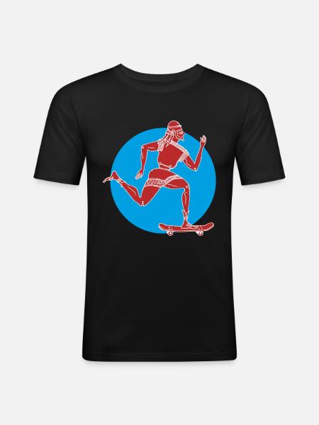 old school - Männer Slim Fit T-Shirt - Schwarz