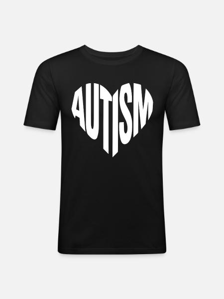 Autism Heart - Men's Slim Fit T-Shirt - black