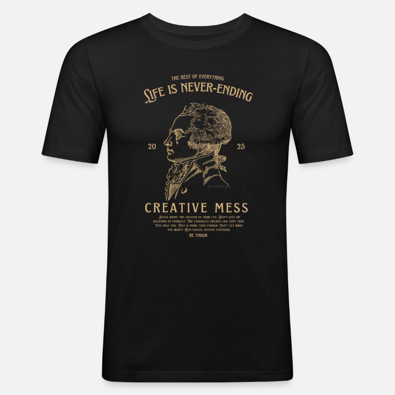 CREATIVE MESS (SCHWARZ) - Männer Slim Fit T-Shirt - Schwarz