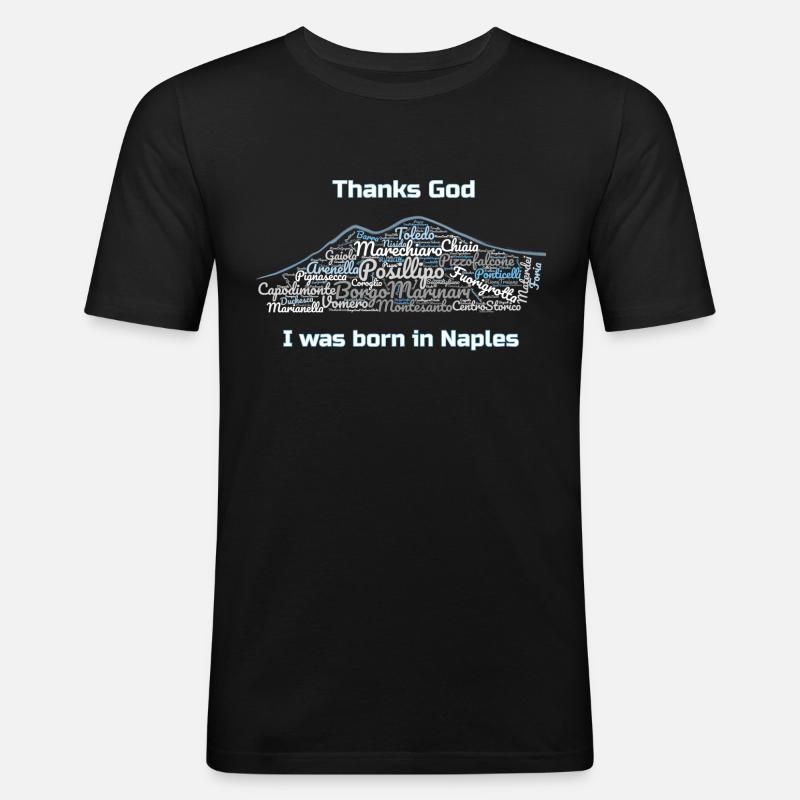 sie Naples - Männer Slim Fit T-Shirt - Schwarz