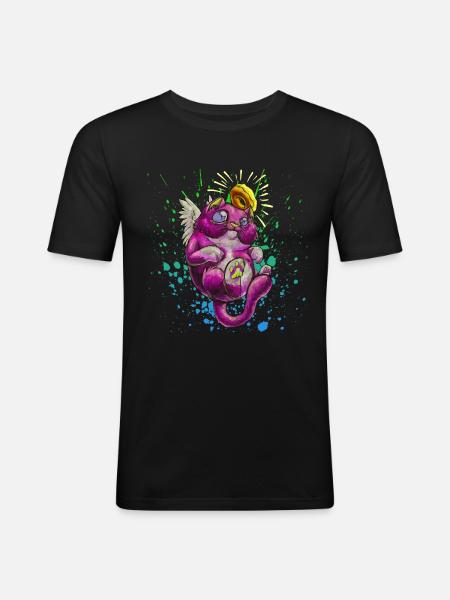 Saint cat - Men's Slim Fit T-Shirt - black