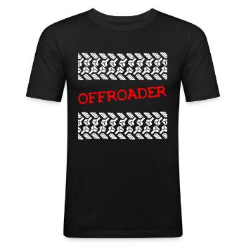 Pneu hors route 4x4 SUV pistes - T-shirt près du corps Homme - noir - Devant - Nik (191cm)