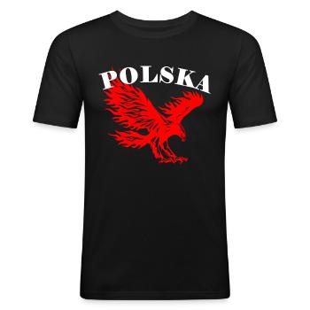 Polska - Men's Slim Fit T-Shirt - black - Front - Nik (191cm)