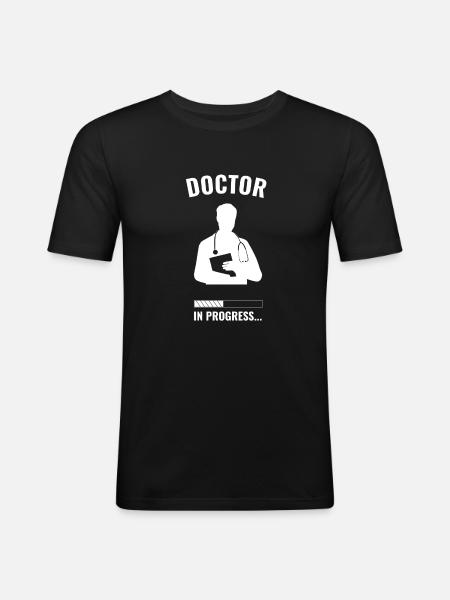 Arzt - Männer Slim Fit T-Shirt - Schwarz