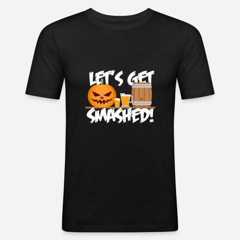 Pumpkin - Let's get smashed! - Männer Slim Fit T-Shirt - Schwarz