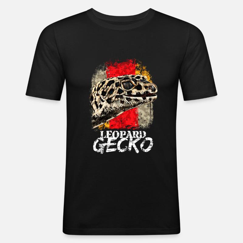 Gecko Lizard Leopard Gecko - Men's Slim Fit T-Shirt - black