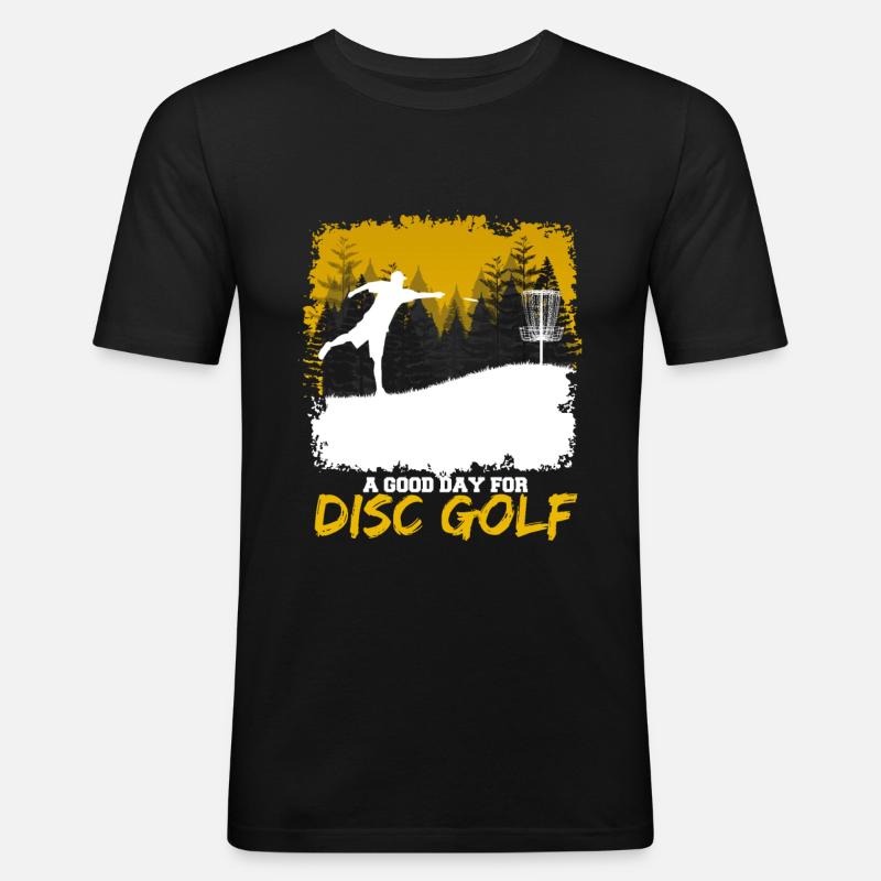 Disc Golf - Männer Slim Fit T-Shirt - Schwarz