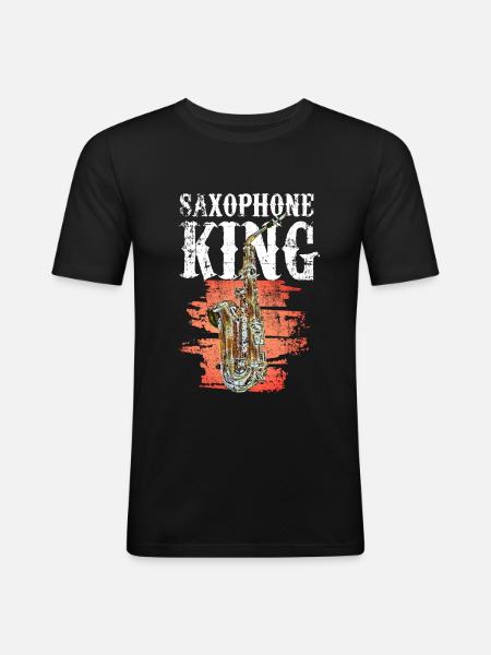 saxophone - Men's Slim Fit T-Shirt - black