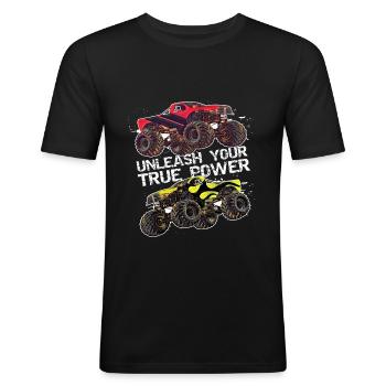 Monster truck - Men's Slim Fit T-Shirt - black - Front - Nik (191cm)