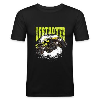 Monster Truck - Men's Slim Fit T-Shirt - black - Front - Nik (191cm)