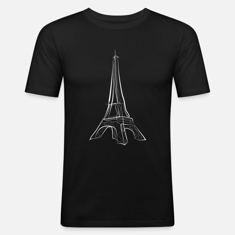 Paris Eiffelturm - Männer Slim Fit T-Shirt - Schwarz