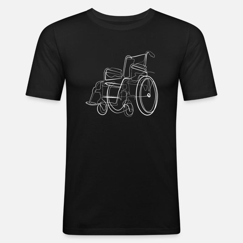 Rollstuhl Handicap - Männer Slim Fit T-Shirt - Schwarz