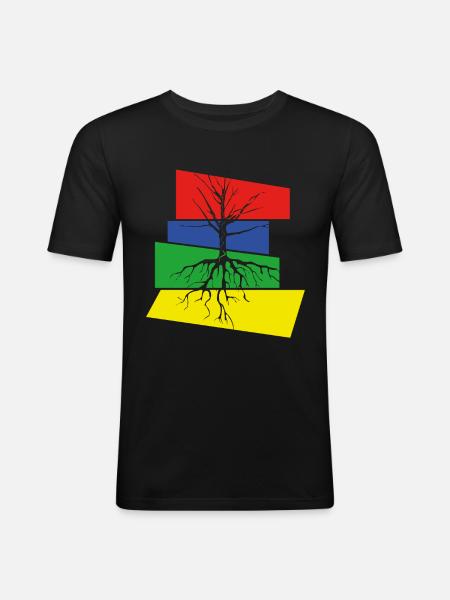 Tree - Men's Slim Fit T-Shirt - black