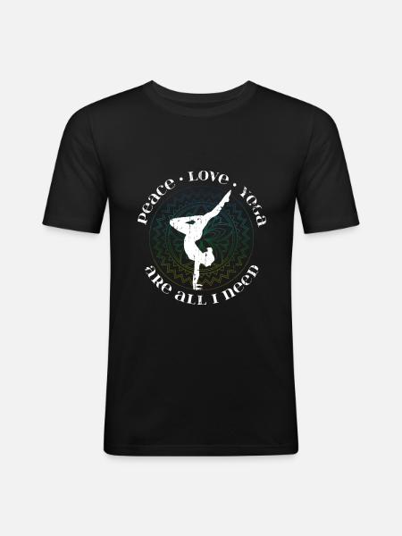 yoga - Men's Slim Fit T-Shirt - black
