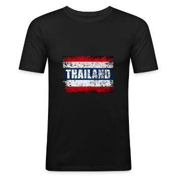 Thaïlande - T-shirt près du corps Homme - noir - Devant - Nik (191cm)
