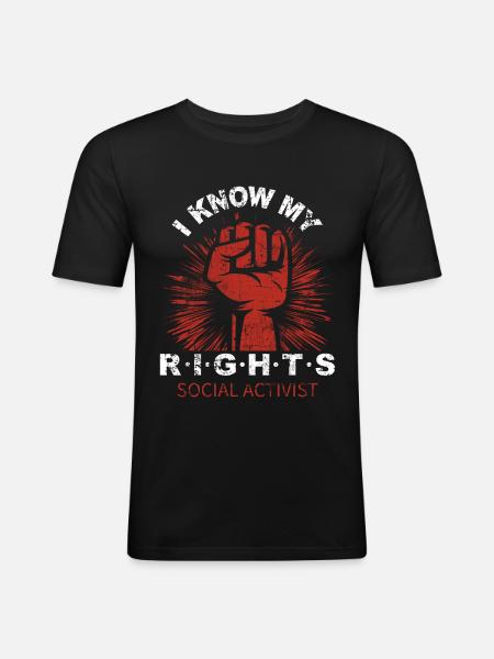Protest activist - Men's Slim Fit T-Shirt - black