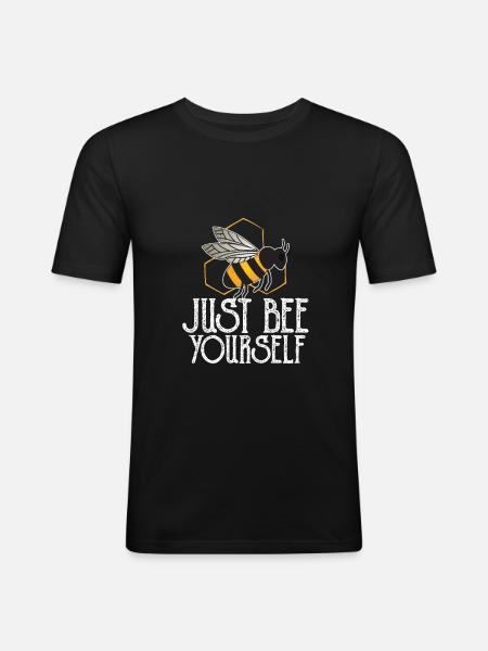 abeille - T-shirt près du corps Homme - noir