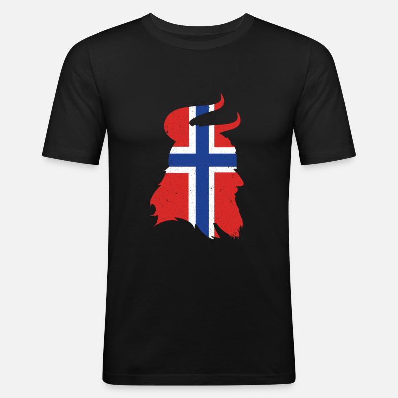 Norwegen Wikinger - Männer Slim Fit T-Shirt - Schwarz