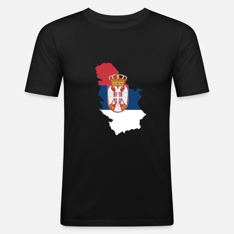 Serbien - Männer Slim Fit T-Shirt - Schwarz