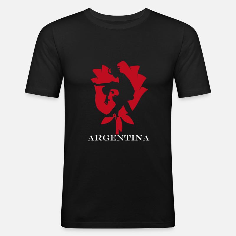 Argentinien Tango - Männer Slim Fit T-Shirt - Schwarz
