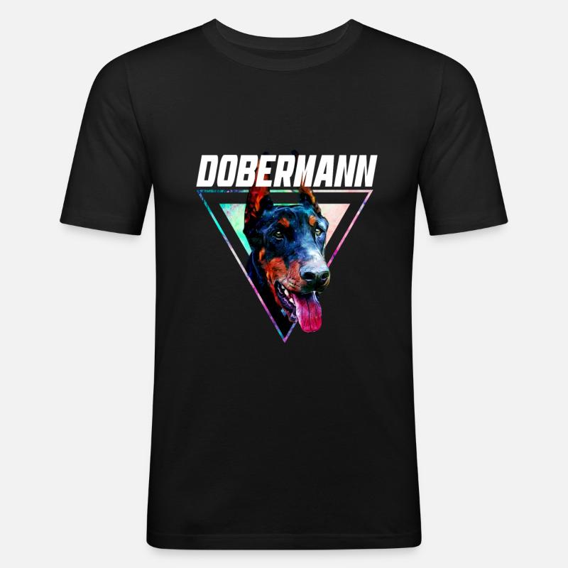 Dobermann - Männer Slim Fit T-Shirt - Schwarz