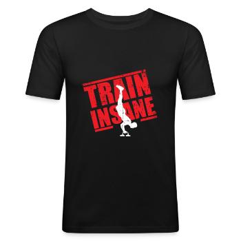 Calisthenics Geschenk - Männer Slim Fit T-Shirt - Schwarz - Vorne - Nik (191cm)