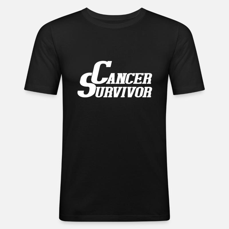 Krebs Überlebender - Männer Slim Fit T-Shirt - Schwarz