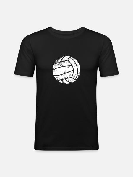 Volleyball - Männer Slim Fit T-Shirt - Schwarz