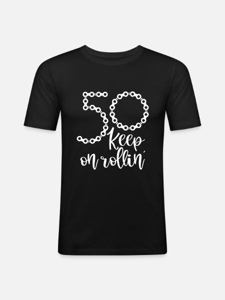 Bicycle 50th birthday - Men's Slim Fit T-Shirt - black