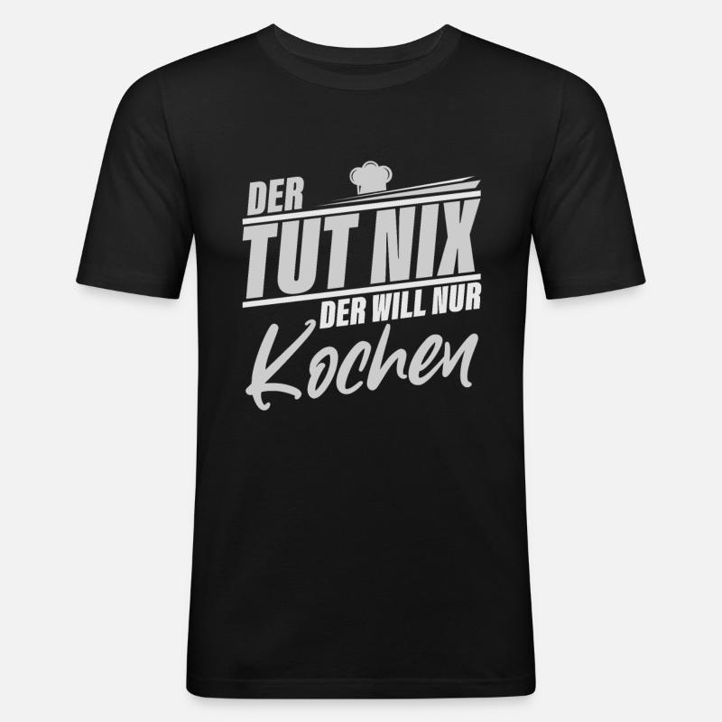 Kochen - Männer Slim Fit T-Shirt - Schwarz