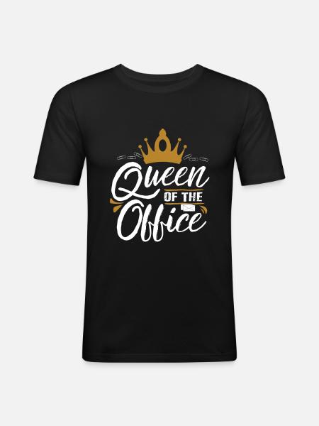 Queen from the office - Men's Slim Fit T-Shirt - black