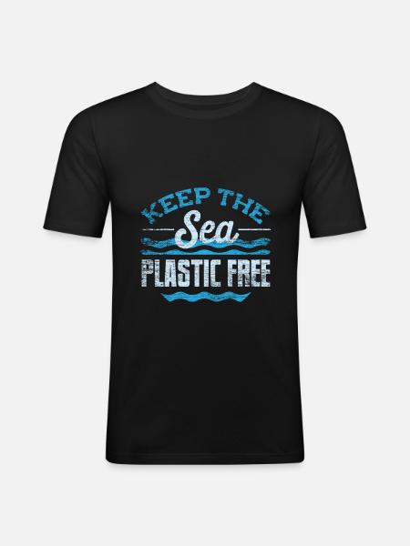 Plastic environmental protection - Men's Slim Fit T-Shirt - black