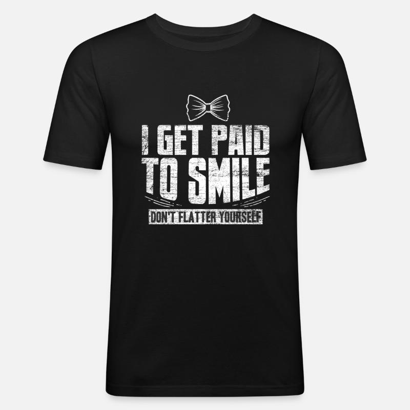 Kellner - Männer Slim Fit T-Shirt - Schwarz