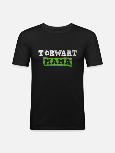 Torwart Mama - Männer Slim Fit T-Shirt - Schwarz