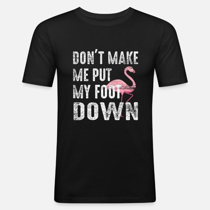 Flamingo - Männer Slim Fit T-Shirt - Schwarz