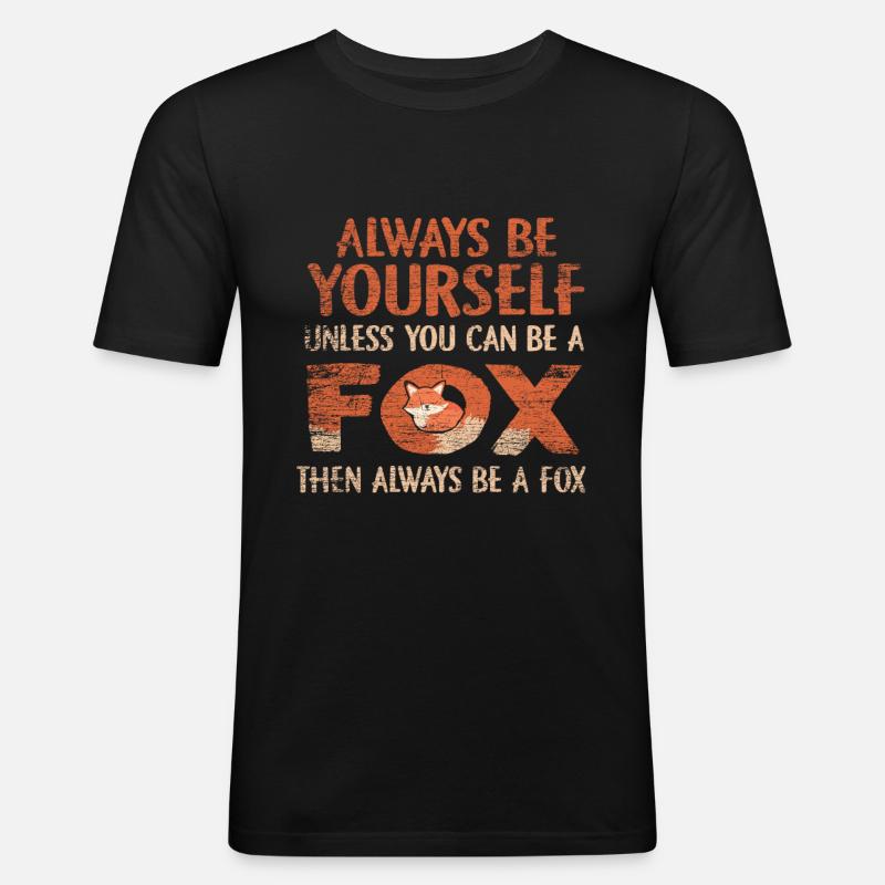 Fuchs - Männer Slim Fit T-Shirt - Schwarz