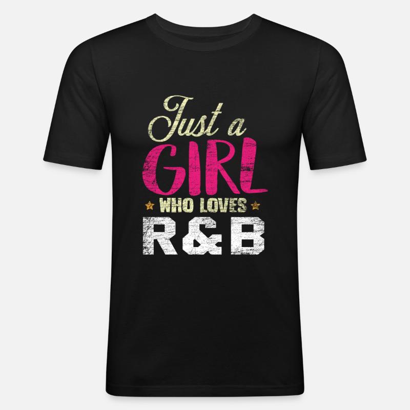 R&B Musik Mädchen - Männer Slim Fit T-Shirt - Schwarz