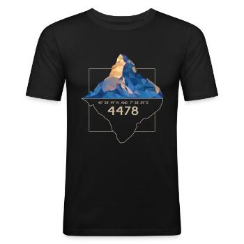 Zermatt Matterhorn Gipfel 4478 m 4000er Berg - Männer Slim Fit T-Shirt - Schwarz - Vorne - Nik (191cm)