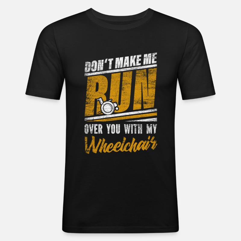 Rollstuhl - Männer Slim Fit T-Shirt - Schwarz