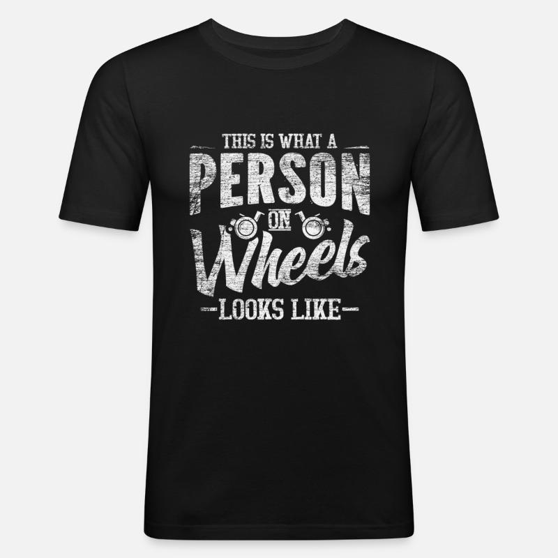 Utilisateur de fauteuil roulant - T-shirt près du corps Homme - noir