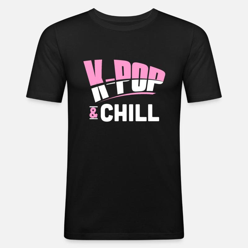 K-Pop - Männer Slim Fit T-Shirt - Schwarz