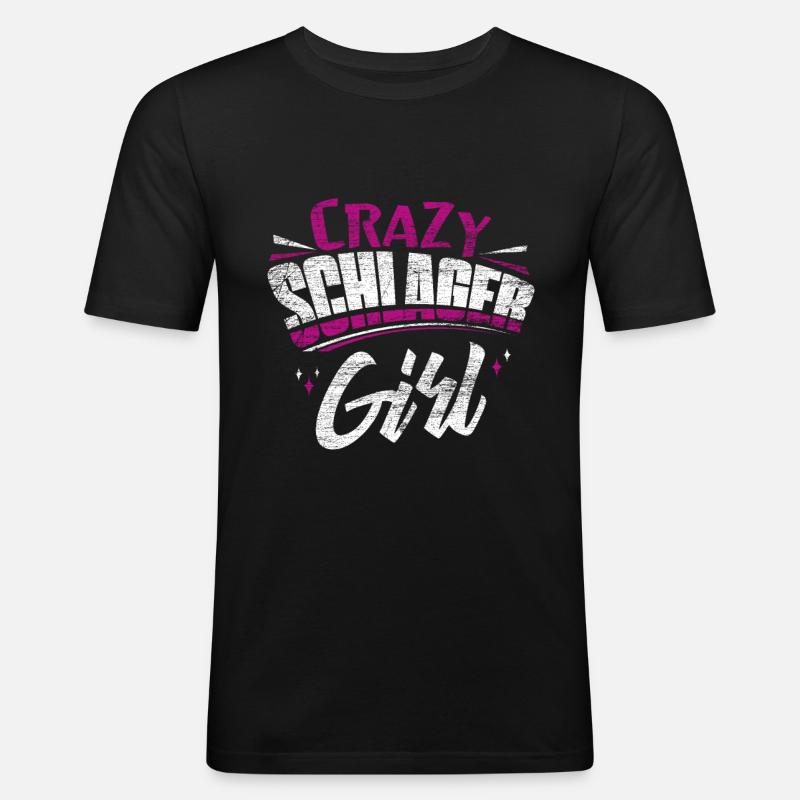 Schlager Mädchen - Männer Slim Fit T-Shirt - Schwarz