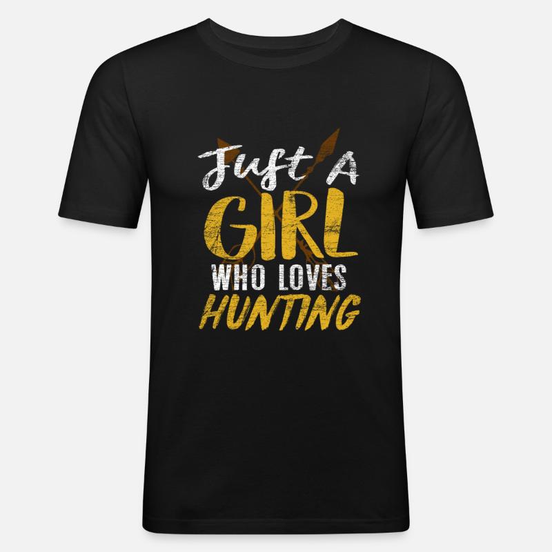 Jagd Mädchen Jägerin - Männer Slim Fit T-Shirt - Schwarz