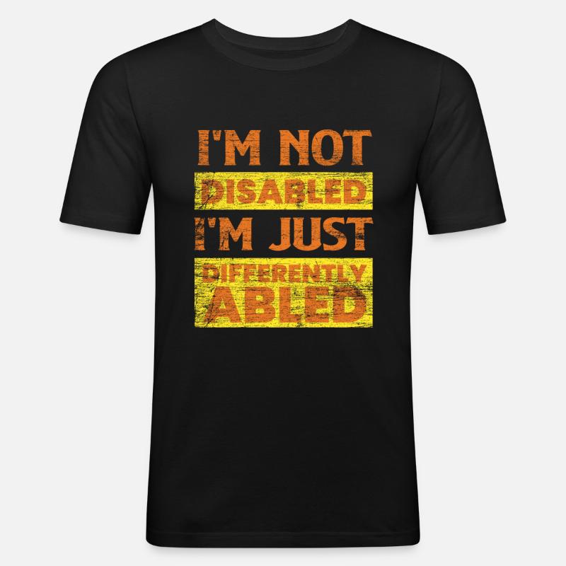 Behinderung - Männer Slim Fit T-Shirt - Schwarz