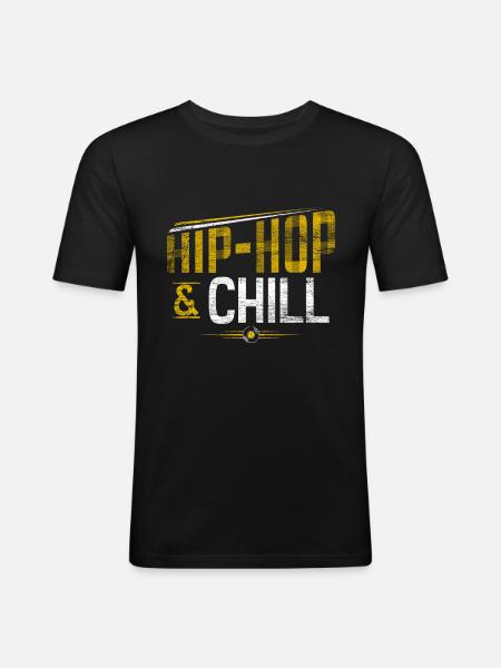 Hip Hop - Männer Slim Fit T-Shirt - Schwarz